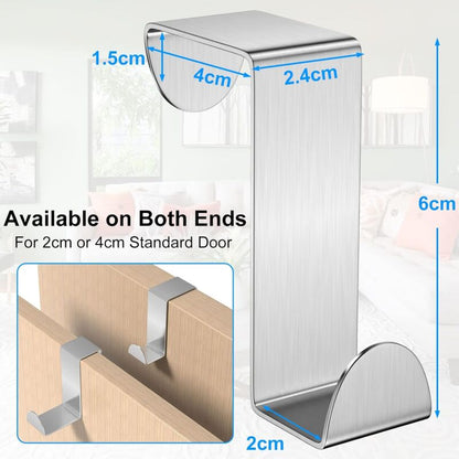 Door Hook, 6 pcs Set Coat Hooks For Door Stainless Steel Door Hooks For Standard Door, Drawer, Cupboard Wardrobe, For - Image 3