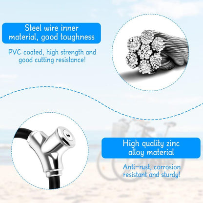 Bicycle Lock Zinc Alloy Bike Lock Universal Portable High Security Bicycle Lock Anti-Theft Bike Cable Mount Mtb Scooter - Image 3