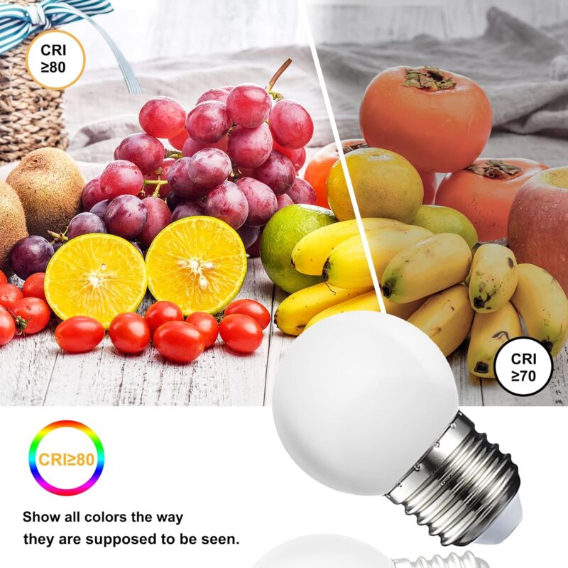 Pack Of 10 E27 G45 LED Globe - Warm White 3000K - 5W G45 - Matte Polycarbonate Shell - Non-Dimmable [Energy Class G] - Image 2