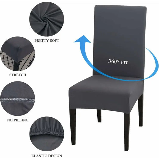 Stretch Chair Covers 6 pcs Set Dining ROom Chair Covers Universal Washable Modern Chair Covers For Dining ROom Decor - Image 4