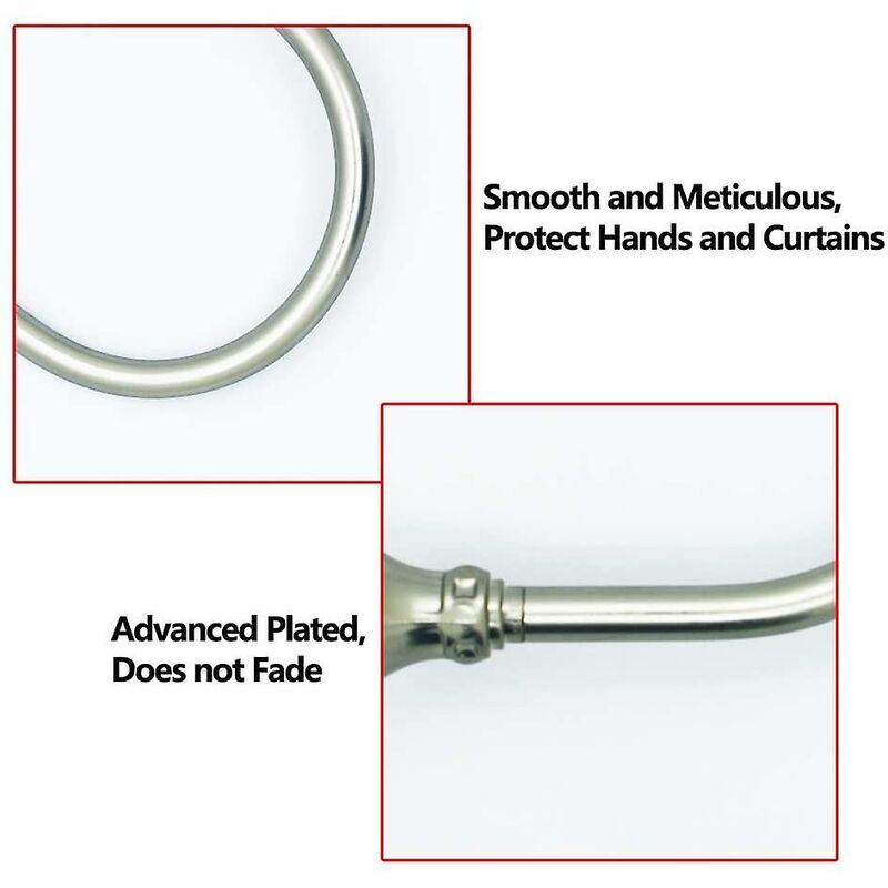 Curtain Tiebacks Wall Hooks U Metal Curtain Tiebacks, Metallic Curtain 2 Pack (Silver) - Image 3