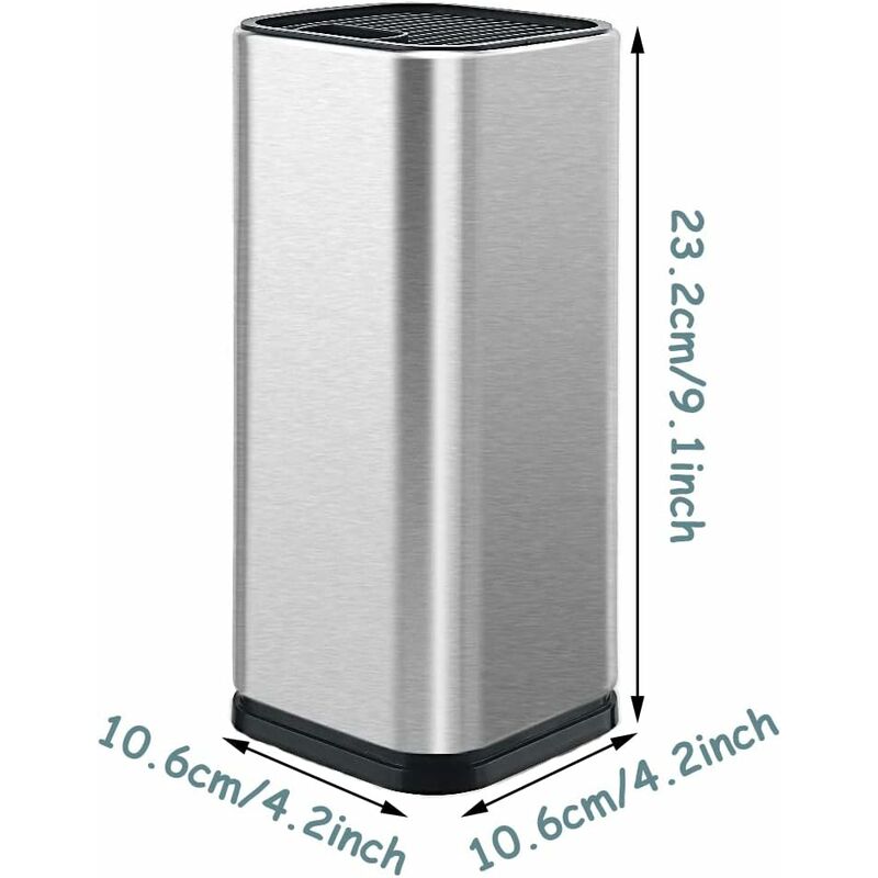 Knife Block, Stainless Steel Knife Holder, Kitchen Knife Holder, Square Knife Holder, For Knives And Scissors (Square) - Image 3