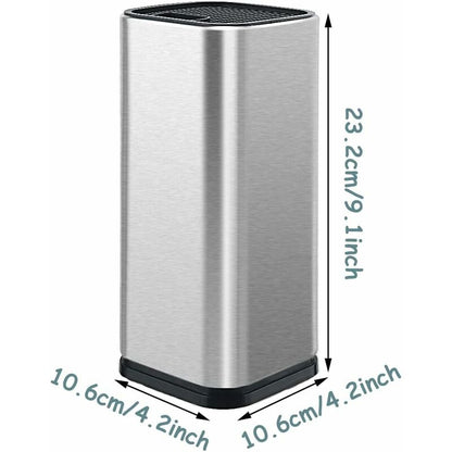 Knife Block, Stainless Steel Knife Holder, Kitchen Knife Holder, Square Knife Holder, For Knives And Scissors (Square) - Image 3