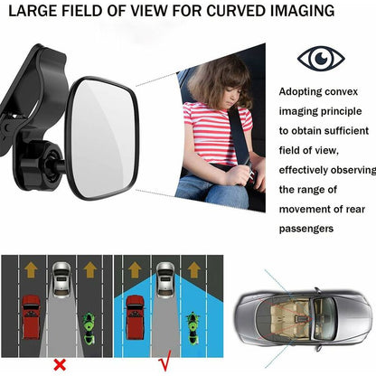 Baby Car Mirror, 360° ROtation Car Rear View Mirror, Baby Rear View Mirror With Clip, Baby Monitor For Wide View, Back - Image 2