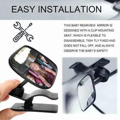 Baby Car Mirror, 360° ROtation Car Rear View Mirror, Baby Rear View Mirror With Clip, Baby Monitor For Wide View, Back - Image 4