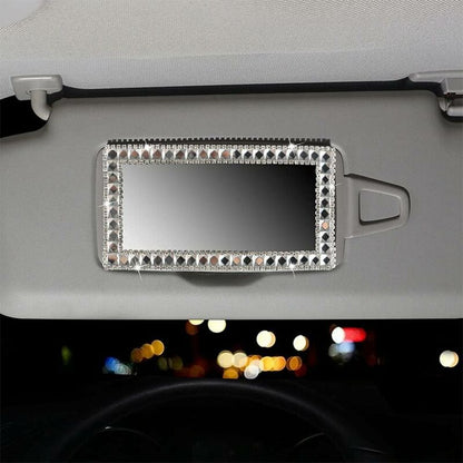 Car Visor Mirror Makeup Mirror, Bling Self-Adhesive Stainless Steel Car Makeup Mirror Portable Car Vanity Mirror,15Cm X - Image 3