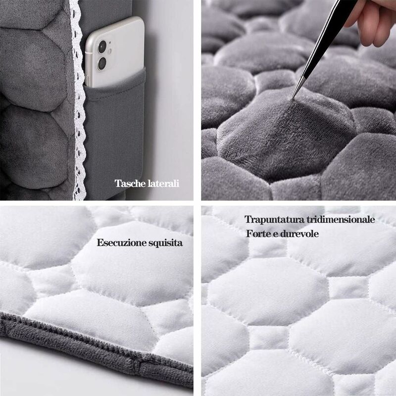 Headboard Cover 160Cm, Headboard Cover Protector With Stretch Side, Washable Dustproof Headboard Cover Thickened - Image 3