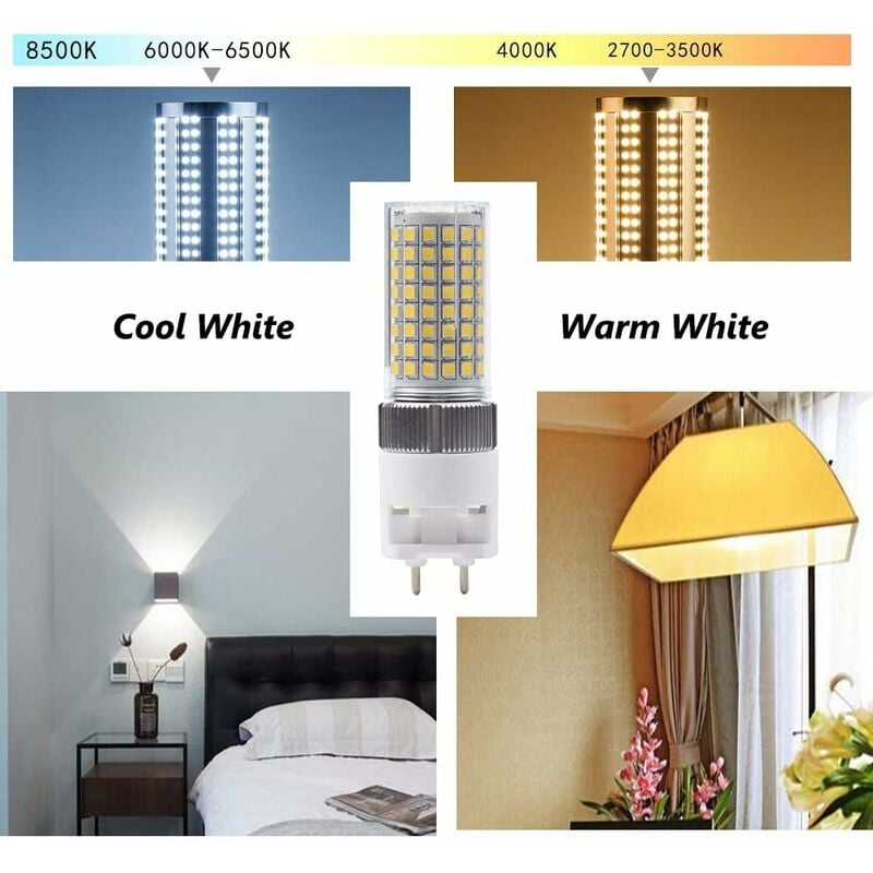 G12 LED Bulb 16W Natural White, Bi-Pin Corn Bulb, 4000K 1600 Lumen Ceiling Light Floodlight For Home Street Garage - Image 4