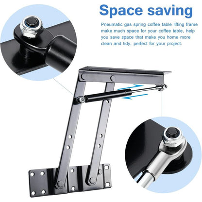 2 pcs Lift-Up Coffee Table Hinge, Heavy Duty Lift-Up Coffee Table Mechanism, Lift Up Spring Hinge For Coffee Table - Image 3