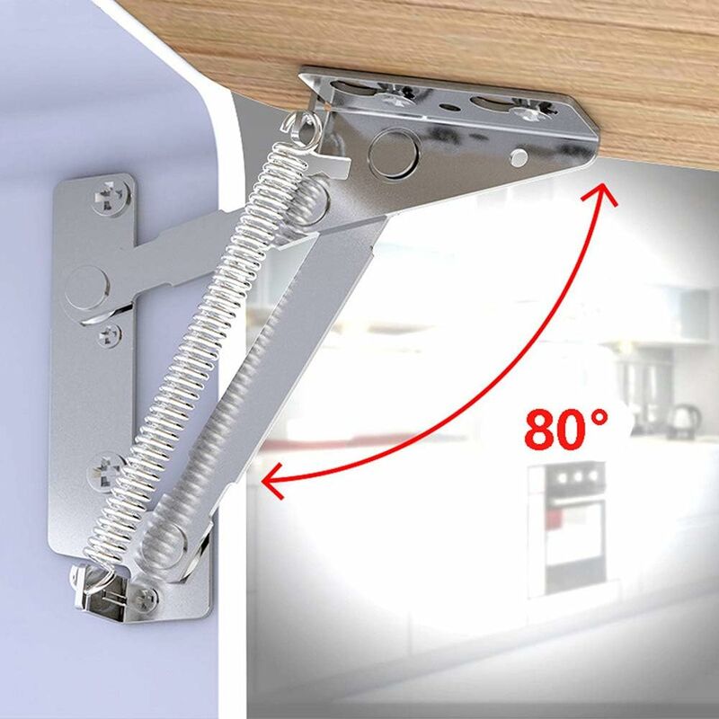 80 Degree Cabinet Hinge Full Hinge Lid Furniture Base Spring Hinge, 1 Pair - Image 3