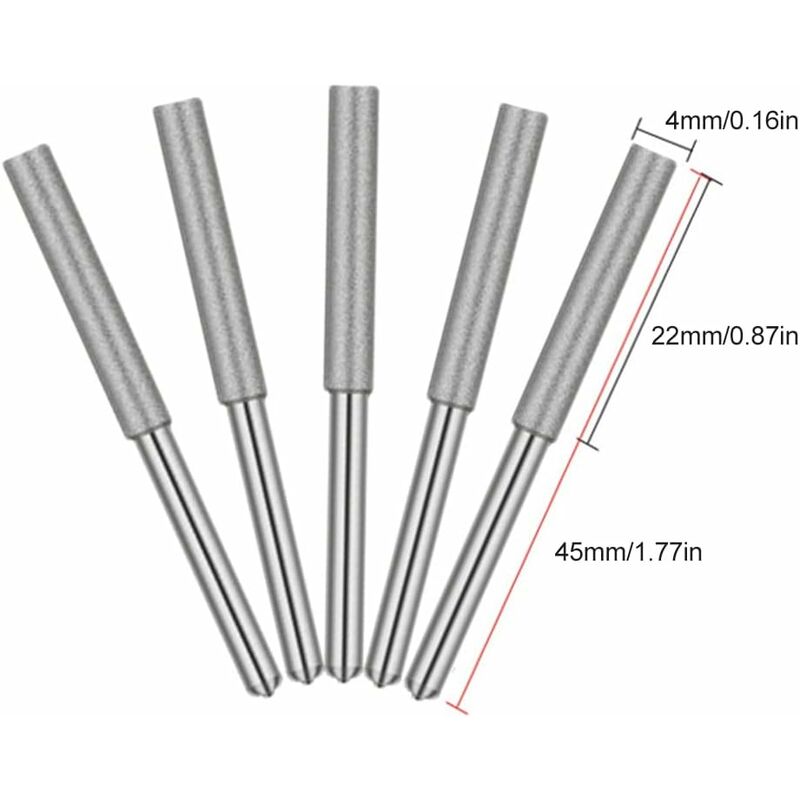 Diamond Chainsaw Sharpener Grinding Heads, 4Mm Chainsaw Grinding Stone, For Chainsaw Sharpener, 5 pcs - Image 2