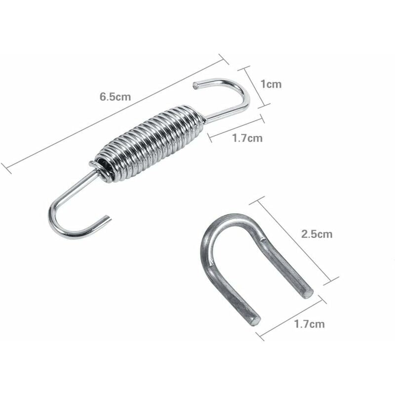 2 pcs Exhaust Pipe Spring,65Mm Length Exhaust Pipe Muffler Swivel Spring Stainless Steel ROtating Mounting Springs With - Image 2