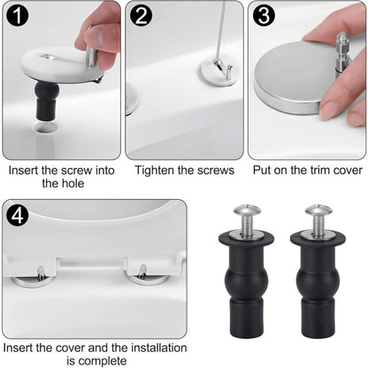 Toilet Seat Fixing Toilet Seat Hinge Toilet Seat Fixing Screws For General Toilet Seats 4 pcs Black - Image 3