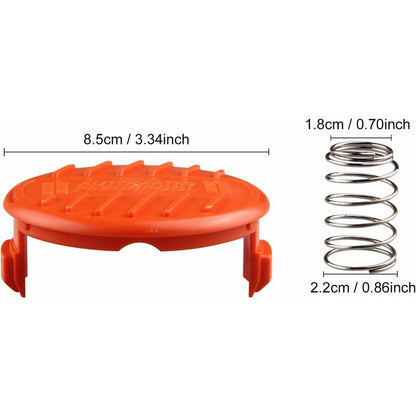 4 Pack Spool Caps + 4 Spring Replacement Parts Compatible With Black+Decker Rc-100-P String Trimmers - Image 2
