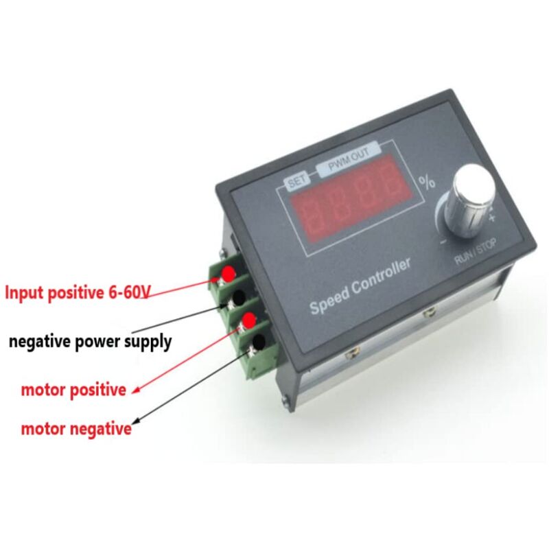 Pwm Dc Motor Speed Controller (Pwm) Dc 6-60V 12V 24V 36V 48V 30A Adjustable Speed Motor Speed Regulator With ROtary Knob - Image 3