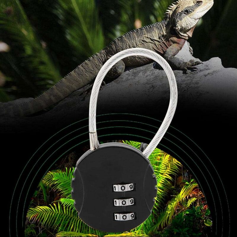 Security Padlock, Combination Lock Code Lock Travel Lock With Steel Cable 3 Digit Luggage Lock For Suitcases And - Image 3