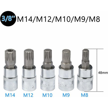 10 pcs M4 - M18 Torx Spline Bit Socket Set - Triple Square Socket Set With Storage Case - Image 4