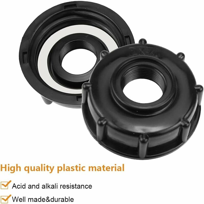 2 pcs Ibc Tank Adapter 3/4 Inch Ibc Garden Hose Adapter Ibc Tank S60X6 Plastic Water Tank Lid Adapter For Ibc Cube 1000 - Image 2