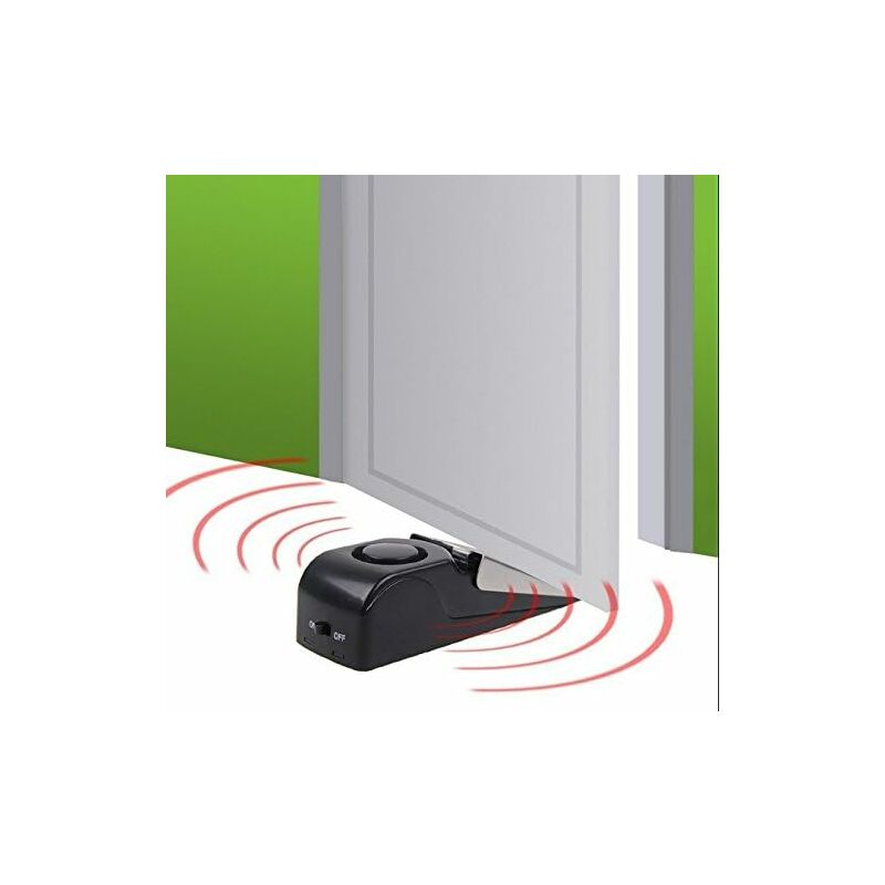 Mini Wireless Vibrator Triggered Wedge Shaped Door Stopper Alert Home Security System Door Alarm Block Jammer Black - Image 2