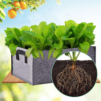Grow Bag, 3 Pack Rectangular Black Non-Woven Planting Bags With Handle, Indoor Outdoor Grow Bags Planting Pot For - Image 4