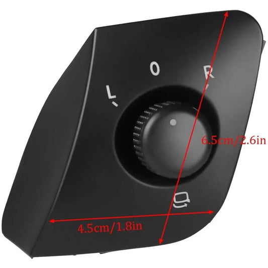 Exterior Side Mirror Adjustment Switch Button Pearl Replacement For Ibiza 2009-2015 6J1959565 Black - Image 2