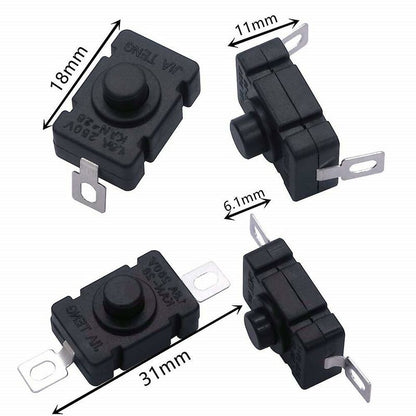 40 pcs Self-Locking Push Button Switch, Kan-28 Mini Flashlight Switch (20 pcs Flat Pin With Hole + 20 pcs Bent Pin With - Image 2