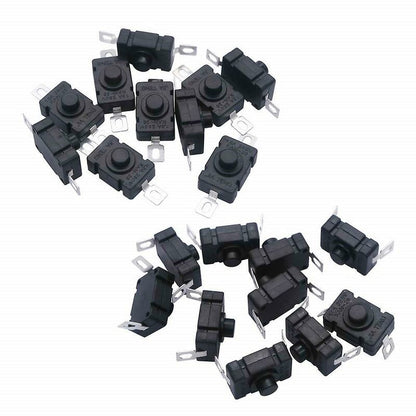 40 pcs Self-Locking Push Button Switch, Kan-28 Mini Flashlight Switch (20 pcs Flat Pin With Hole + 20 pcs Bent Pin With - Image 4
