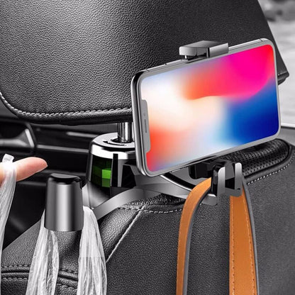 Car Headrest Hook, 2 In 1 Car Bag Holder With Phone Holder, Universal Car Interior Accessory Bag Holder, Vehicle Seat - Image 2