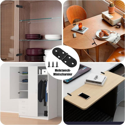 4 pcs Stainless Steel Folding Table Hinges - 180 Degree ROund Screw-In Hinges - Folding Table Hinges - Table Hinges - - Image 4