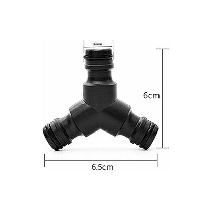 Plastic Snap On Hose Splitter (3 Way) Y Male Garden Hose Connector Y-Connector 2 Pack - Image 3