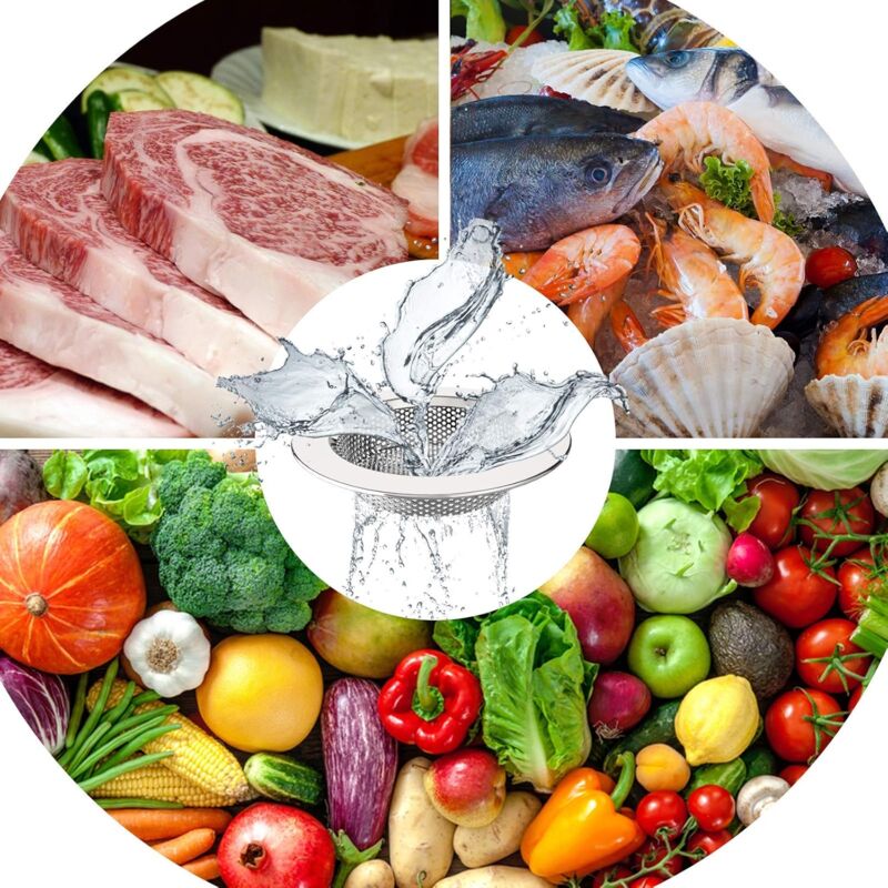 Kitchen Sink Strainer, Stainless Steel Sink Drain Strainer, Dishwasher, 3 Pack - Image 2