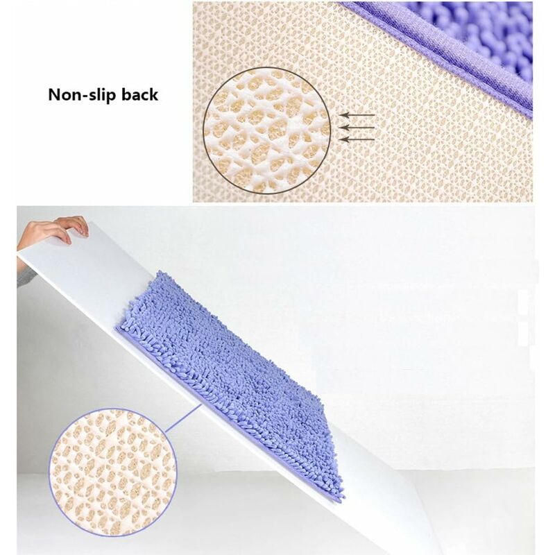 Soft Shag Bath Mat Kitchen Rug Door Mats Doormats Non-Slip Strip Absorbent Doormat Bath Shower Mat Shaggy Rug - 60 X 90 - Image 4
