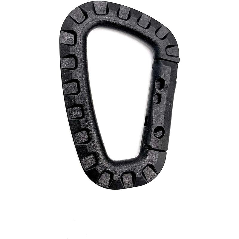 5 Pack Plastic Carabiners - Black - D-Shaped - Image 2