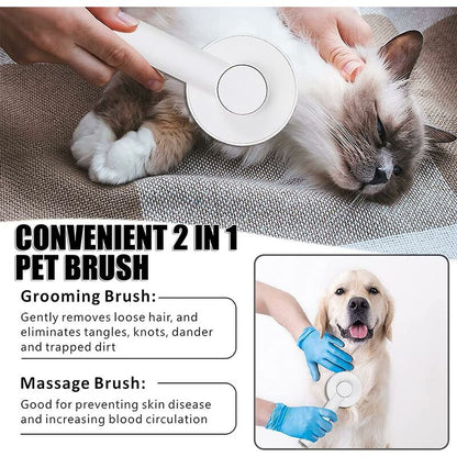 Cat Brush, Self-Cleaning Cat Brush, Pet Hair Brush, Dog And Cat Brush Grooming Comb For Anti-Hair Brush For Pets - Image 3