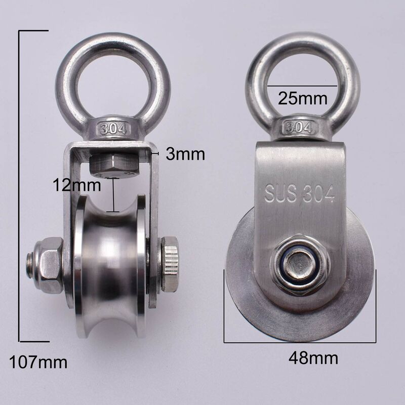304 Stainless Steel ROpe Pulley Block, Max Load 200Kg - Image 2