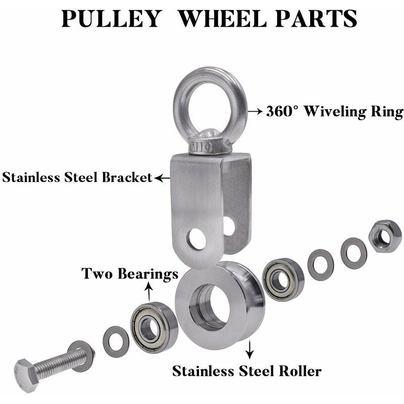 304 Stainless Steel ROpe Pulley Block, Max Load 200Kg - Image 3