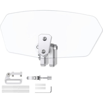 Motorcycle Windshield Adjustable Clip On Windscreen Extension Spoiler Wind Deflector For Motorcycle-Transparent