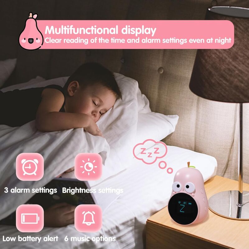 Kids Alarm Clock Light Cute Bulb Creative Bedside Lamp Night Light Programmable Snooze Wake Up Alarm Clock For Girls - Image 3