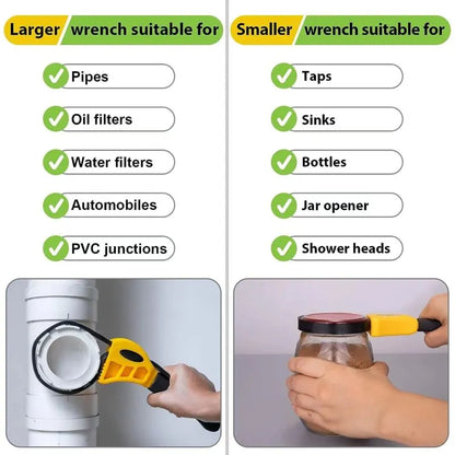 Rubber Strap Wrench Set, Upgrade 2 Pieces Adjustable Oil Filter Wrench Reinforced Belt Jar Opener For Weak Hands Pipe - Image 4