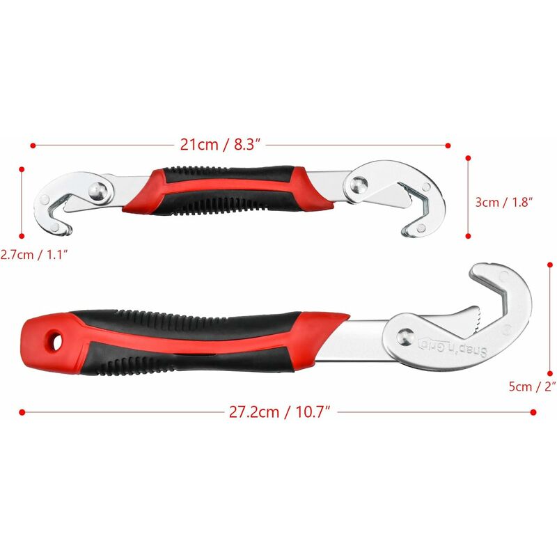 2 pcs Adjustable Wrench Set, Adjustable Wrench, Snap Grip Universal Wrench, Multifunctional Nut Wrench, Adjustable - Image 2