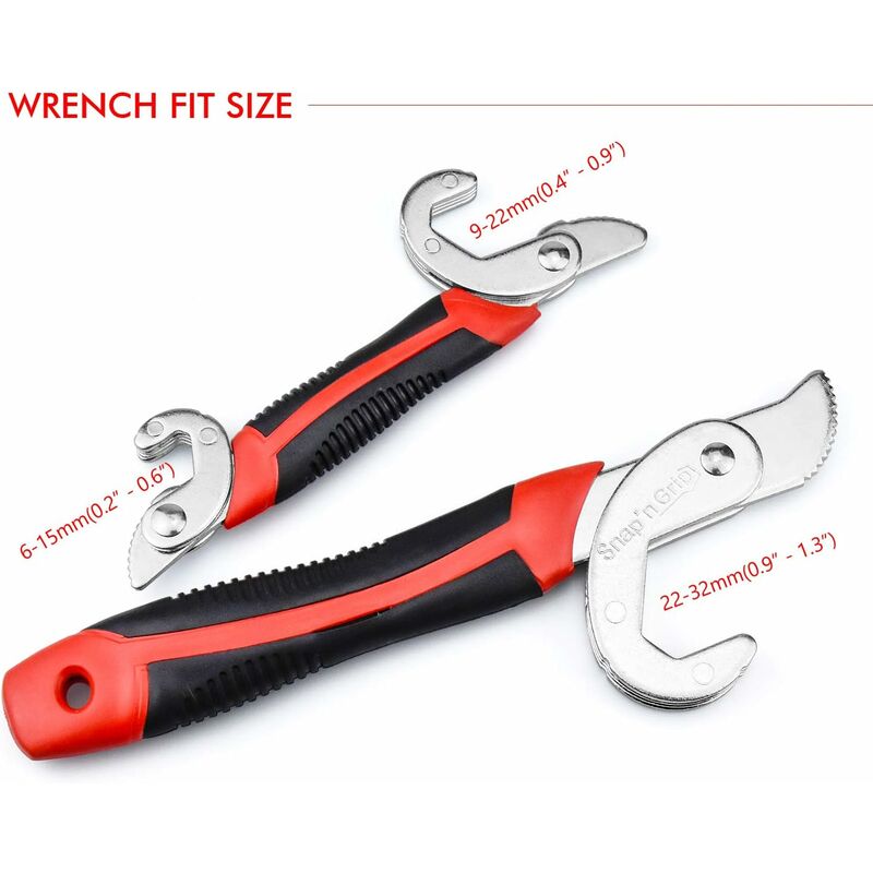2 pcs Adjustable Wrench Set, Adjustable Wrench, Snap Grip Universal Wrench, Multifunctional Nut Wrench, Adjustable - Image 3