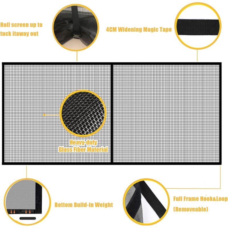 8Ftx7Ft Magnetic Garage Door Screen For 1 Car Garage Doors, Reinforced Fiberglass Garage Screen, Hands Free，Magnetic - Image 3