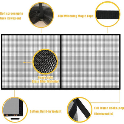 8Ftx7Ft Magnetic Garage Door Screen For 1 Car Garage Doors, Reinforced Fiberglass Garage Screen, Hands Free，Magnetic - Image 3