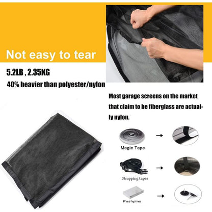 8Ftx7Ft Magnetic Garage Door Screen For 1 Car Garage Doors, Reinforced Fiberglass Garage Screen, Hands Free，Magnetic - Image 4