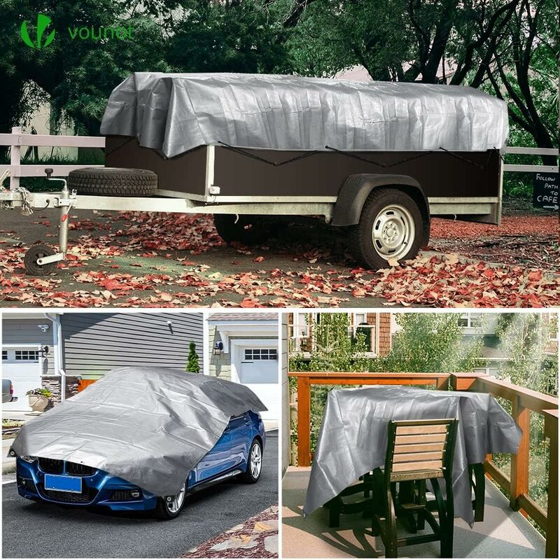 Heavy Duty Waterproof Polyethylene Tarpaulin 160G/M² Grey And Black 3X4M - Image 4