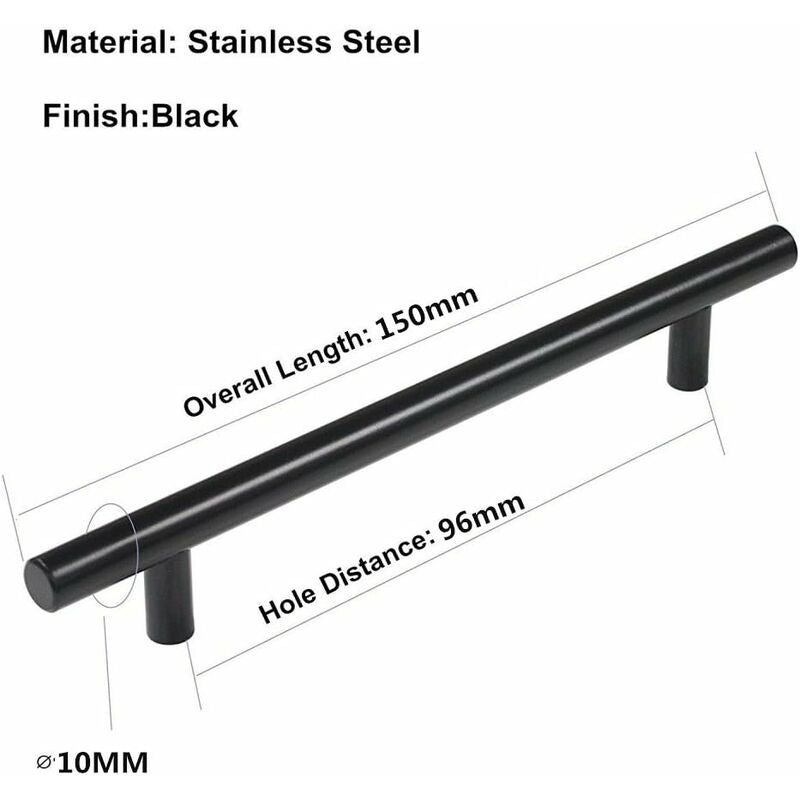 20 pcs Black Furniture Handle Black Kitchen Cabinet Handle T Handles Black Drawer Cupboard Handles - Image 2