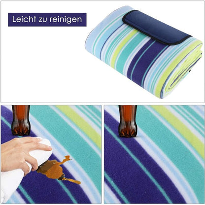 200 X 200 Cm Large Waterproof Sandproof Picnic Blanket, 3 Layer Beach Blanket With Carry Handle, Outdoor Picnic Mat - Image 2