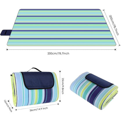 200 X 200 Cm Large Waterproof Sandproof Picnic Blanket, 3 Layer Beach Blanket With Carry Handle, Outdoor Picnic Mat - Image 4