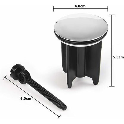 Ersandy Sink Plug ⌀ 40Mm Height Adjustable For Bathroom, Universal Aluminum Alloy Sink Plug - Black - Image 2