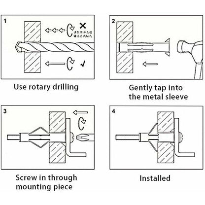 150 Pieces Plasterboard Anchors, Plasterboard Anchors With Screws, Plasterboard Wall Fixings, Hollow Wall Fixings, For - Image 4